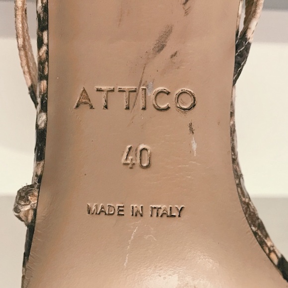 THE ATTICO Strappy Python Snake Leather Strappy Sandals 40 10 11 Net-A-Porter - Picture 9 of 10